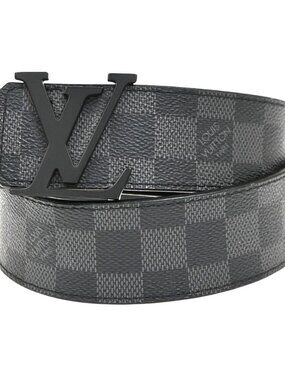 LOUIS VUITTON Ceinture LV Initial Belt 85/34 Damier Graphite